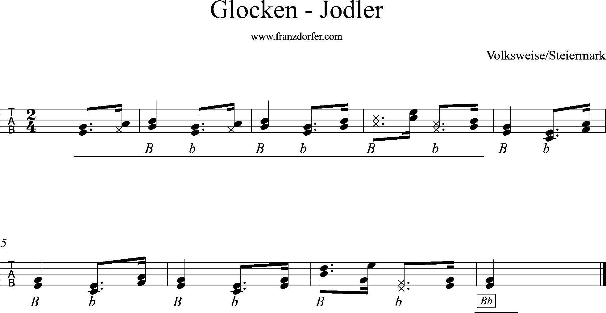 griffschrift - lernen -Glocken Jodler